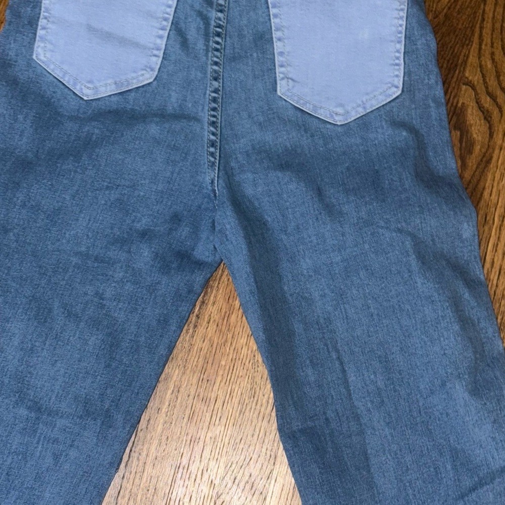 Two-Tone Denim Patchwork Jeans - image 7